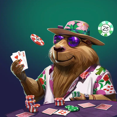 bóbr z kasyna LazyBar gra w karty