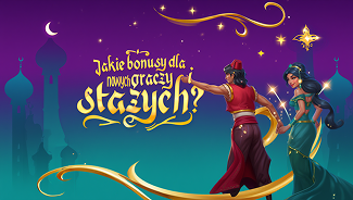 baner z napisem o dostępnych bonusach w Alawin Kasyno