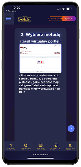 Algorytm jak dokonać wpłaty w Total, krok 2