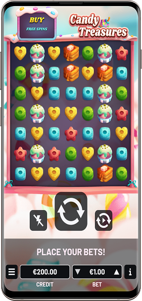 widok gry Candy Treasures w telefonie